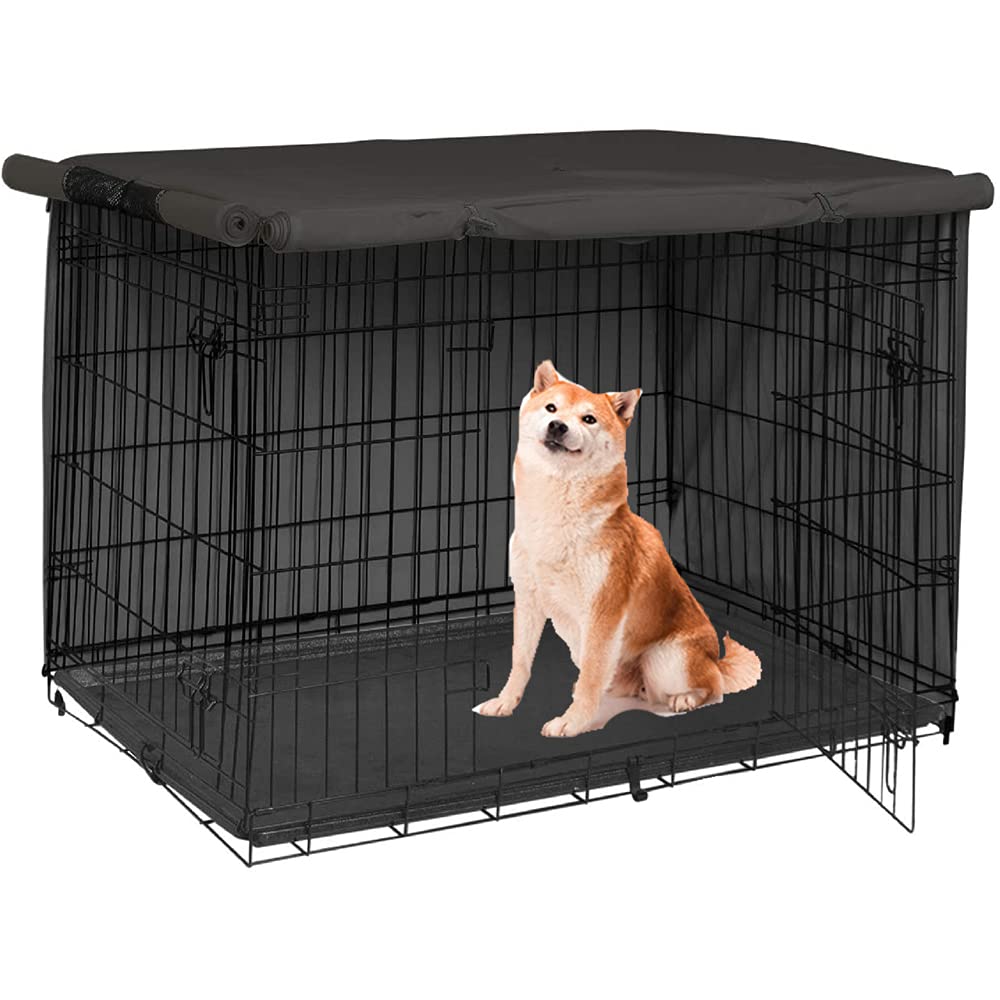 BOSKING Dog Pet Crate Covers for 24-48inch Waterproof Dogs Cage Cover, Durable Rainproof 210D Oxford Polyester Pet Kennel Covers (XL: 49.02x31.1x33.07in/ 124.5x79x84cm, Black)