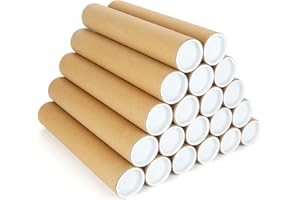 FVIEXE 20Pack Mailing Tubes, 11.8 Inch x 2.2 Inch Cardboard Mailing Tube with Caps Shipping Poster Tubes for Blueprint, Artwork, Document Storage