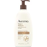 Aveeno Tone + Texture Daily Renewing Body Lotion with Prebiotic Oat Hydrates & Smooths Dry, Rough, Bumpy Skin Even KP, Fragrance-Free, 18 fl. Oz