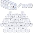Beauticom 150 Pieces 20G/20ML Round Clear Jars with Screw Cap Lid for Pills, Medication, Ointments and Other Beauty and Health Aids - BPA Free