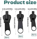Vierone 6PCS Zipper Pull Replacement Kit - Easy Install, 3 Sizes #3/5/8 view 2