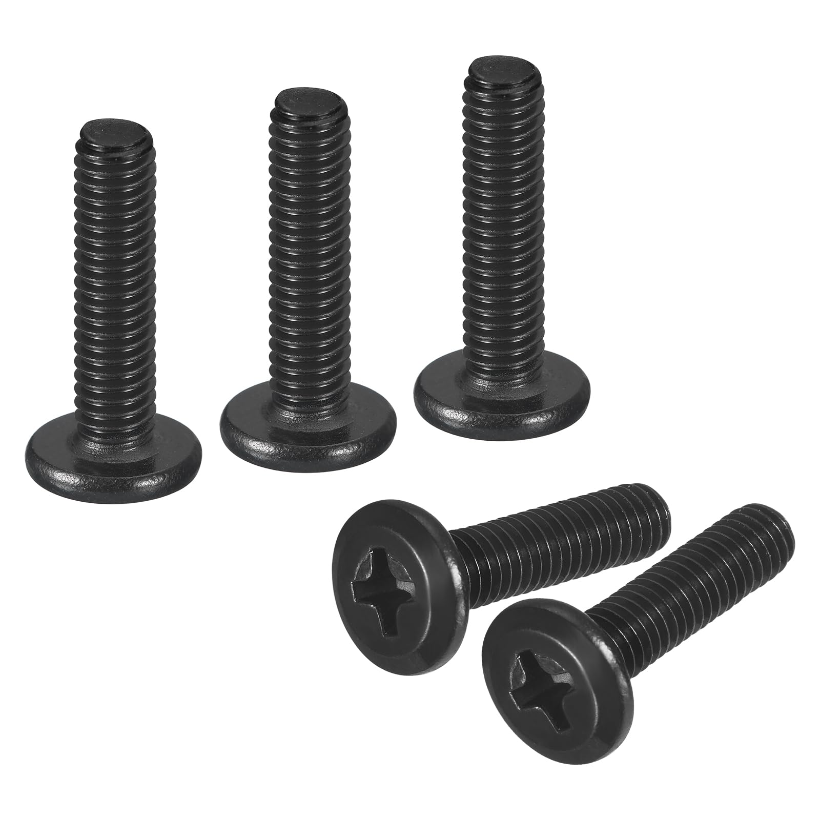 Photo 1 of uxcell 20Pcs M4-0.7 x 16mm Flat Round Head Machine Screws, 304 Stainless Steel Phillips Drive Machine Screw, Full Thread, Black Oxide, Furniture Screw Connection Bolt Screw