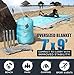Compact Sand Proof Beach Blanket Oversized XXL 7'X9' Ripstop Lightweight Parachute Nylon For Picnic, Camping, Outdoor 4 Anchor Loops & Stakes +4 Sand Anchor Pockets +1 Zipper storage pocket