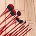 Red Goblet Makeup Brushes Set, 10pcs Professional Face Brush with Holder for Foundation Eye Makeup Concealer Mascara Contour Lip Cosmetic Powder Vanity Synthetic Brush Tools Kit for Women