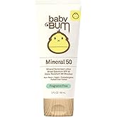 Sun Bum Baby Bum SPF 50 Sunscreen Lotion with Mineral UVA/UVB Face and Body Protection for Sensitive Skin - Fragrance Free - Travel Size - 3 oz