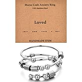 GOGOEY Morse Code Rings for Women, Stainless Steel Spinner Ring Fidget Rings for Anxiety Ring Morse Code Rings Inspirational Gifts Jewelry Women Birthday Graduation Gifts for Her Best Friends