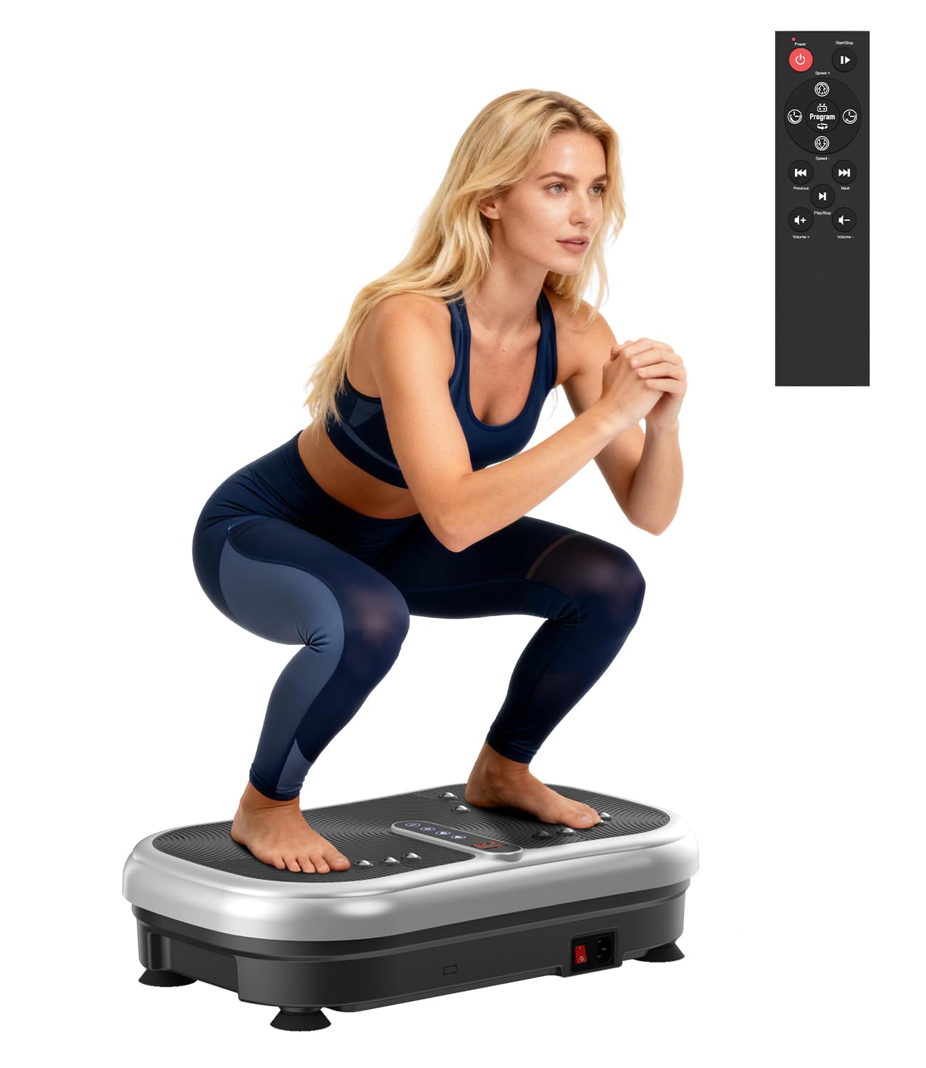 Vibrationsplatte 200W Vibration Plate Fitness mit Fernbedienung, 120 Stufen, Ultraschall & Gummifüße – für Home Workout, Muskelstraffung & Regeneration, Ideal für Frauen & Senioren 2