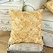 CaliTime Pack of 2 Cushion Covers Throw Pillow Cases Shells for Couch Sofa Home Solid Stereo Roses Floral 20 X 20 Inches Soft Gold
