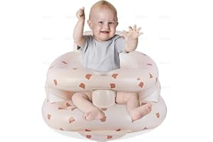 ASAMOOM Baby Inflatable Seat with Guardrails for 3-36 Months, Built-in Air Pump, Summer Toddler Chair for Sitting Up, Floor Seater with Back Support