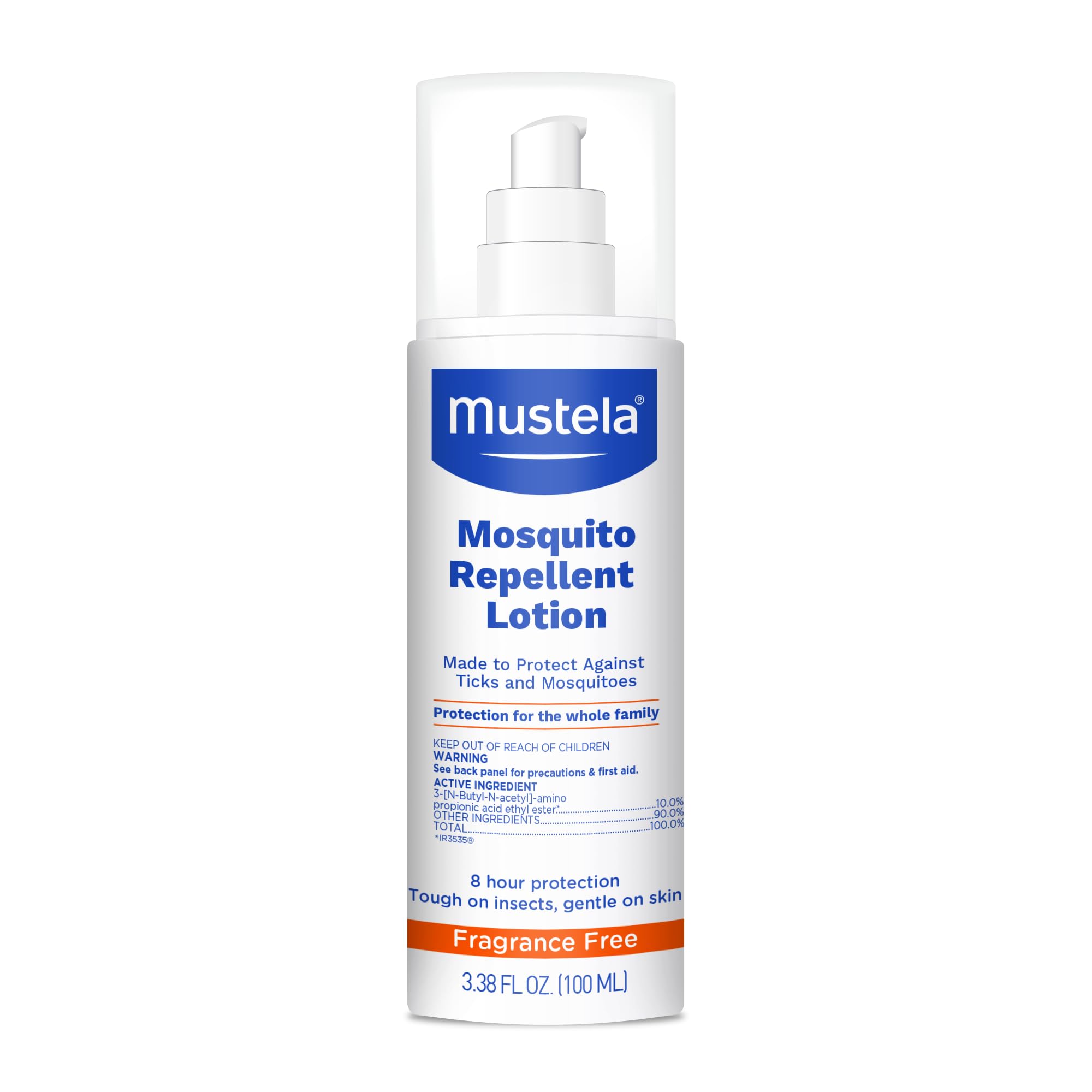 Photo 1 of Mustela - Family-Safe Bug Spray – Kid-Friendly Mosquito & Tick Repellent Lotion, Fragrance-Free, Non-Greasy, Gentle on Skin, 8-Hour Protection – TSA-Approved - 3.38 Fl Oz