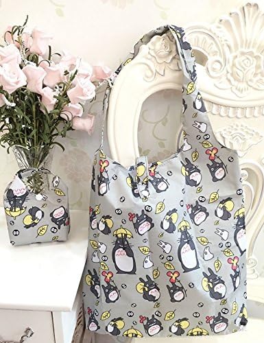 CJB Totoro My Neighbor Shopping Shoulder Carry Bag Grey Blue (US Seller)