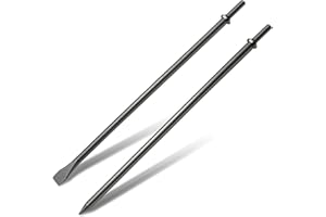 2 Pack 18" Air Hammer Bits Attachments,0.401 Inch Shank Chisel Bit Set,Cr-Mo Alloy Steel Punch