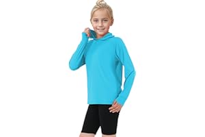 Somaibo Girls Rash Guard Shirts Boys Long Sleeve Quick Dry Swim Shirts UPF 50+ Sun Protection Hoodie for Kids