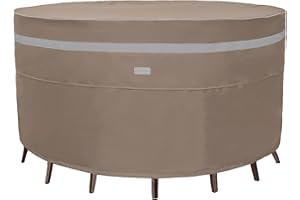 Garden Balsam Heavy Duty Waterproof Patio Furniture Covers,Fade Resistant Round Outdoor Table and Chair Covers Medium Round 62" Diax28 H Brown