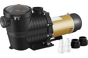 Pool Pump,PureBy 1.5HP Dual Voltage 115/230V In/Above Ground Pool Pump, Self-priming Swimming Pool Water Circulation Pumps with 1.25" & 1.5“ NPT Unions