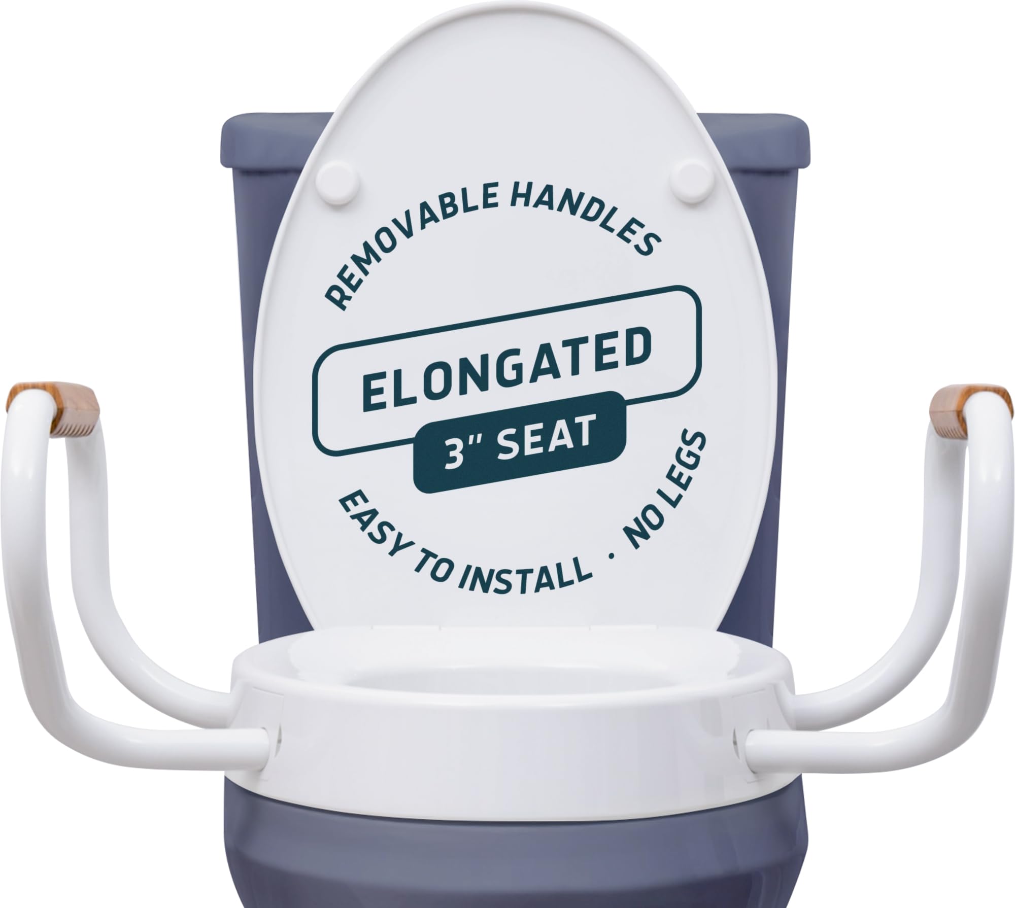 Photo 1 of ***FACTORY SEALED***Lunderg Raised Toilet Seat with Handles - Elongated - Easy to Install Toilet Seat Risers for Seniors - Adds 3 Inches & Works like the one you’ve always used - Elegant design - No Hospital Vibe
