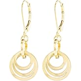 14K Gold-Filled Circle Drop Earrings | Minimalist Lever-Back Dangle Jewelry for Women | Lightweight Casual Everyday Style and Jewelry Gift Idea for Her