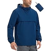 baleaf Men's Rain Jacket Water Resistant Hiking Windbreaker Packable Running Golf Gear Hood Raincoat Reflective