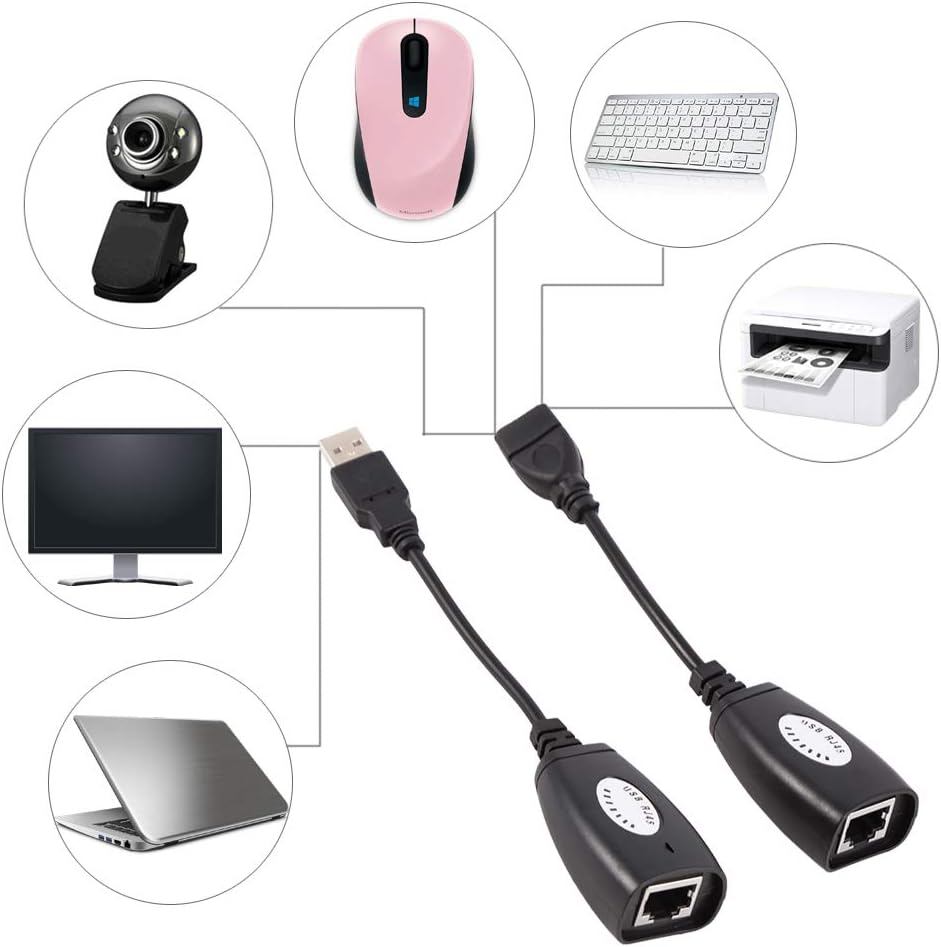 Yosoo Health Gear USB to RJ45 Extension Cable Connector, USB Over Cat5/6 Extension Cable, Up to 50 Meters, No Power Supply Required - Image 4