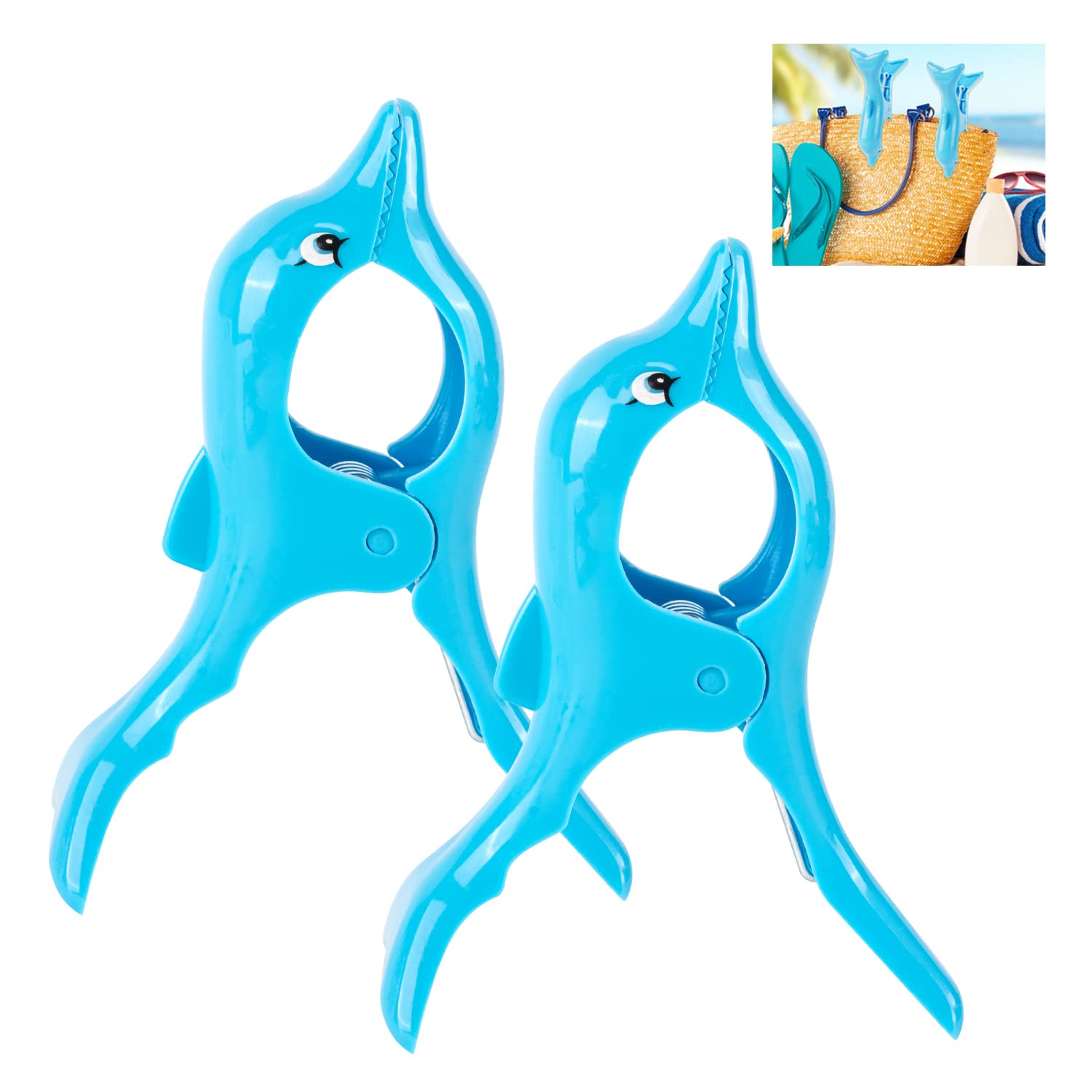 Beach Towel Clip GWAWG 2 PCS Puffer Fish Shaped Durable Quilt Towel Clip Plastic,Novelty Sunbed Beach Pegs,Large Sized Laundry Pegs for Holiday, Beach, Pool