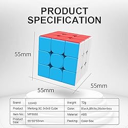 UUWEI 3x3x3 Speed Cube,Stickerless Magic