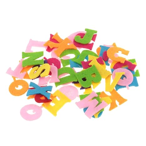 Blesiya Filz Großbuchstaben 30/ 50 Stück bunt gemischt, Alphabet Buchstaben Konfetti , zum kreativen Basteln mit Kindern - Mi