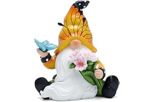 Hodao Spring and Summer Decorations Butterfly decor figurines 6“H Irish Dwarf Elf Indoor Home Decor Yard Gnome Decorations Gnome Collector's Gift