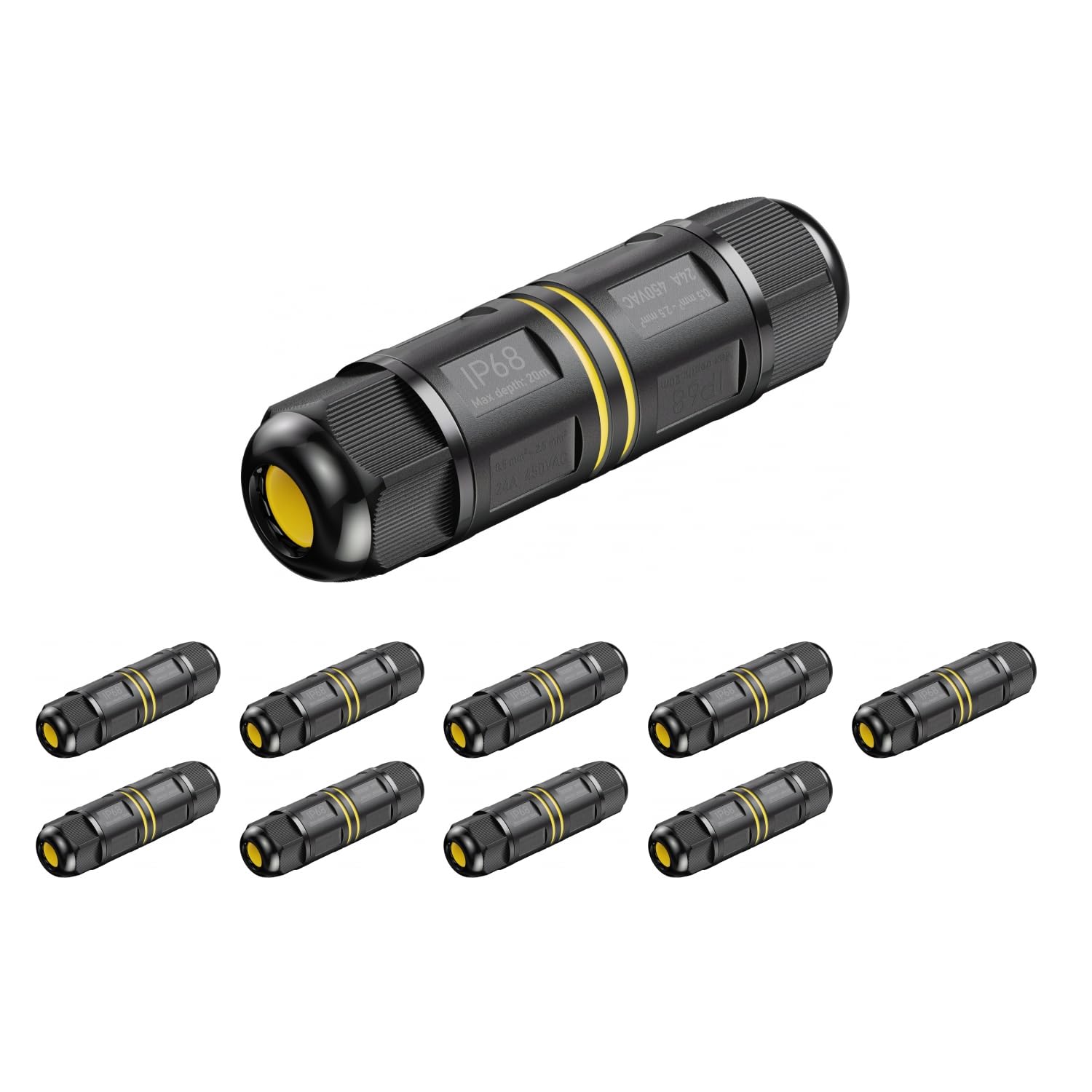 ledscom.de 10 cable connectors for outdoor use, IP68, sleeve for 5-12mm cable diameter
