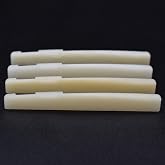 Vencetmat Unbleached Acoustic Guitar Bridge Saddle, Fit for 74mm &amp; 72mm Bridge Slot, Pure Complete Bone, Bone Original Color, Vintage Style, 4 Pack