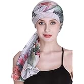 Elegant Chemo Cap with Silky Scarfs for Cancer Women Hair Loss Sleep Beanie