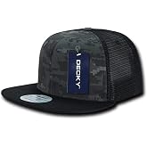 DECKY Camo Flat Bill Trucker, Black/Night