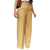 Cheroma Dress Pants for Women Wide Leg High Waisted Straight Slacks Work Trousers