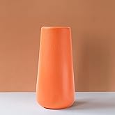 Orange Ceramic Vase, 7.7" H, Minimalist Modern Home Decoration, Matte Design for Fireplace Bedroom Kitchen Living Room Centerpieces Office Desk, Fit for Holding Dried Flowers, Fresh Flowers
