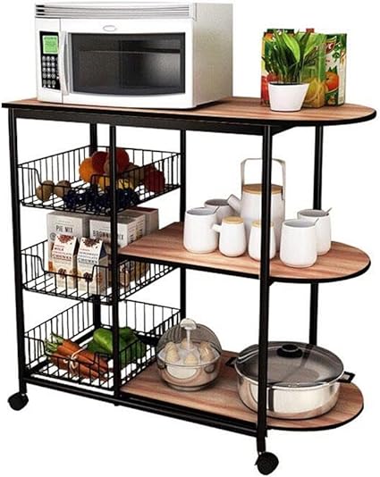 Q-ZHI Küchen-Regal-Multifunktionsmobile Boden-stehendes