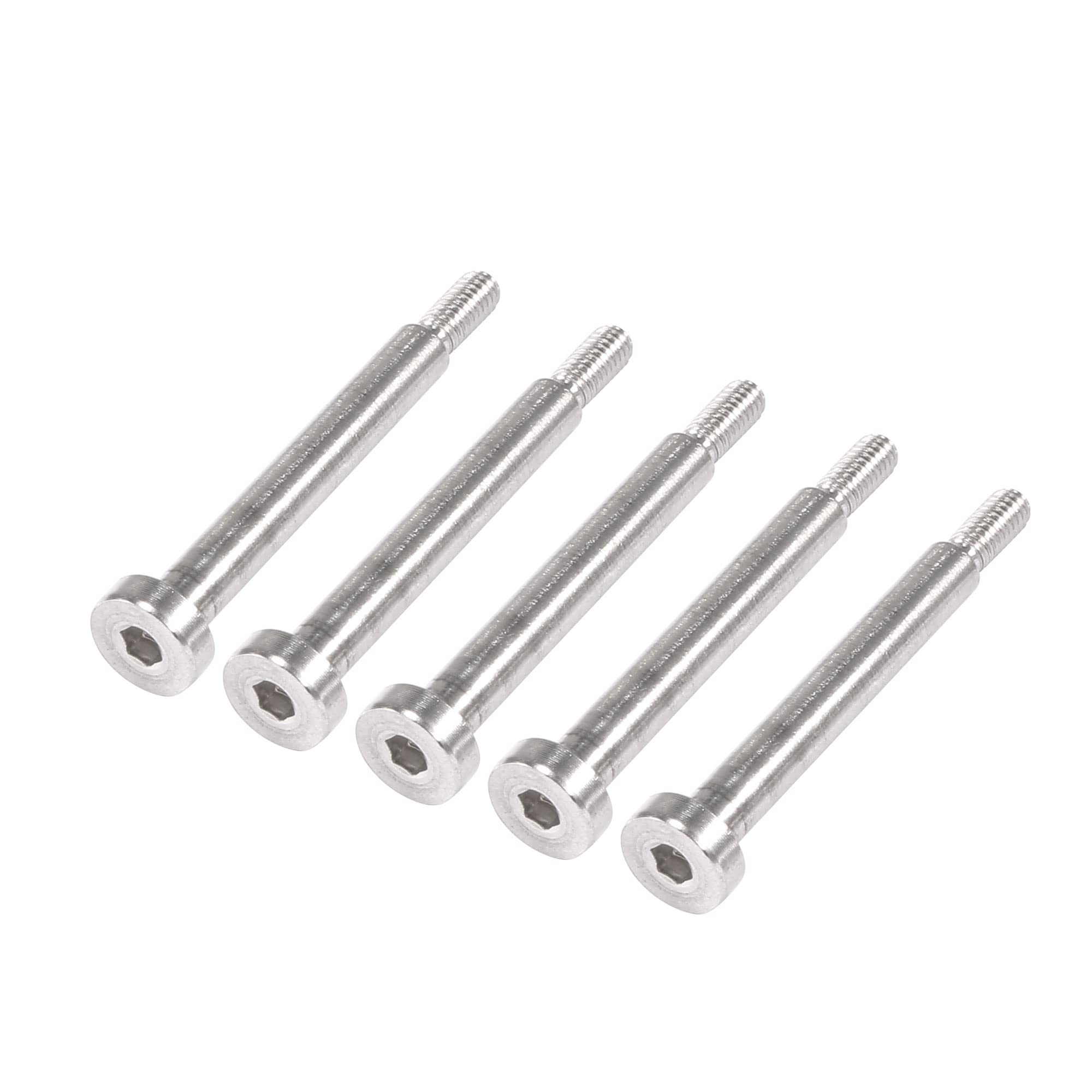 Sourcingmap 5pcs 304 Stainless Steel Hex Socket Shoulder Bolt 5mm Shoulder Dia 35mm Shoulder Length M4 Thread