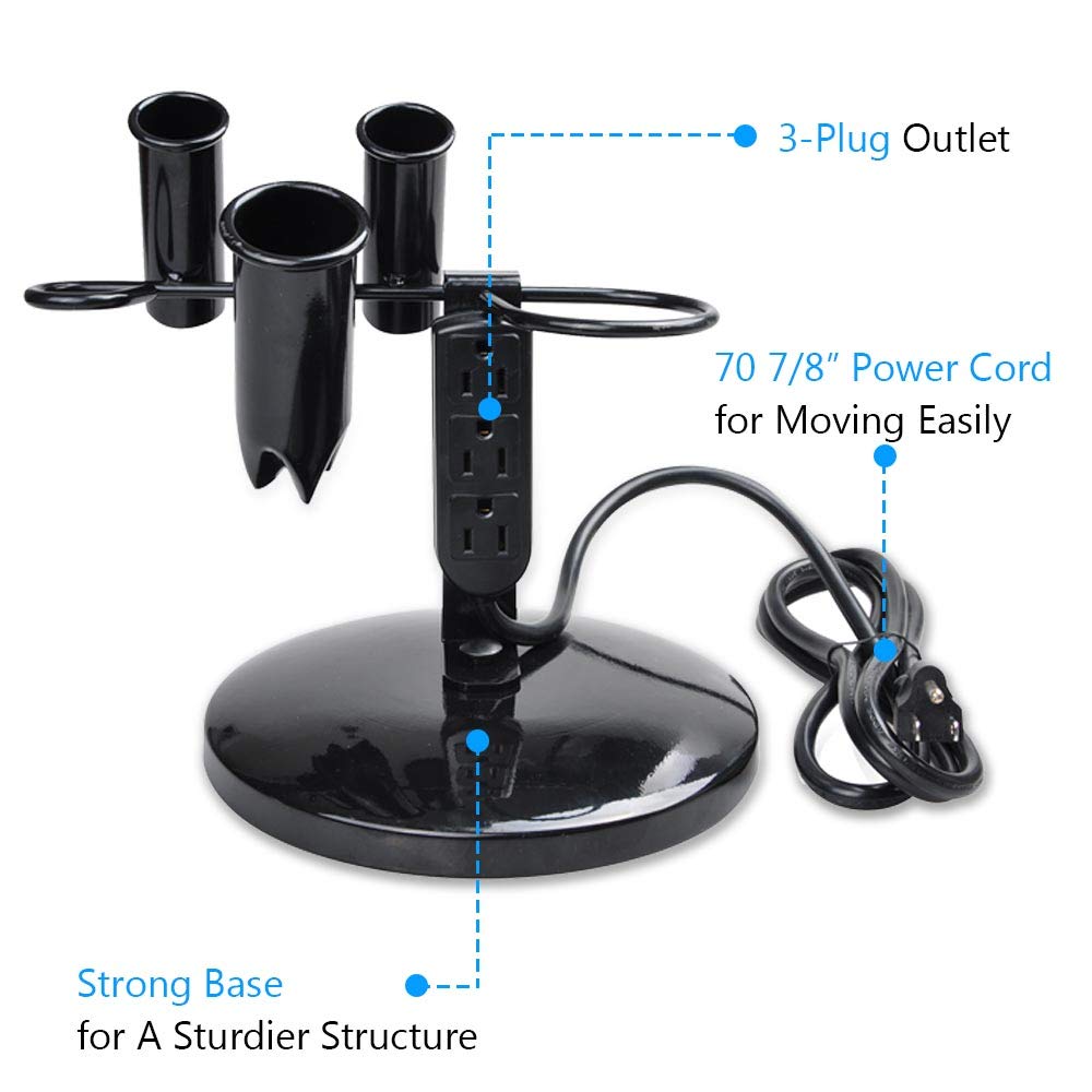 AW Tabletop Blow Dryer Hair Iron Holder Salon Appliance Stand with 3 Outlets for Stylist Hot Tool Straightener: Beauty