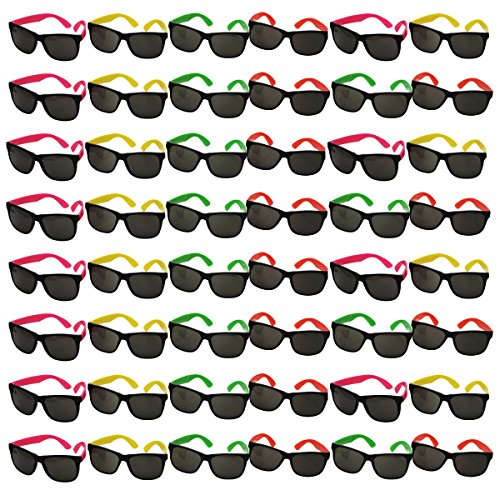 48 Pair Neon Party Toy 80's Sunglasses by Funny Party Hats
