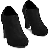 Perphy Round Toe Platform Block Heel Ankle Booties for Women