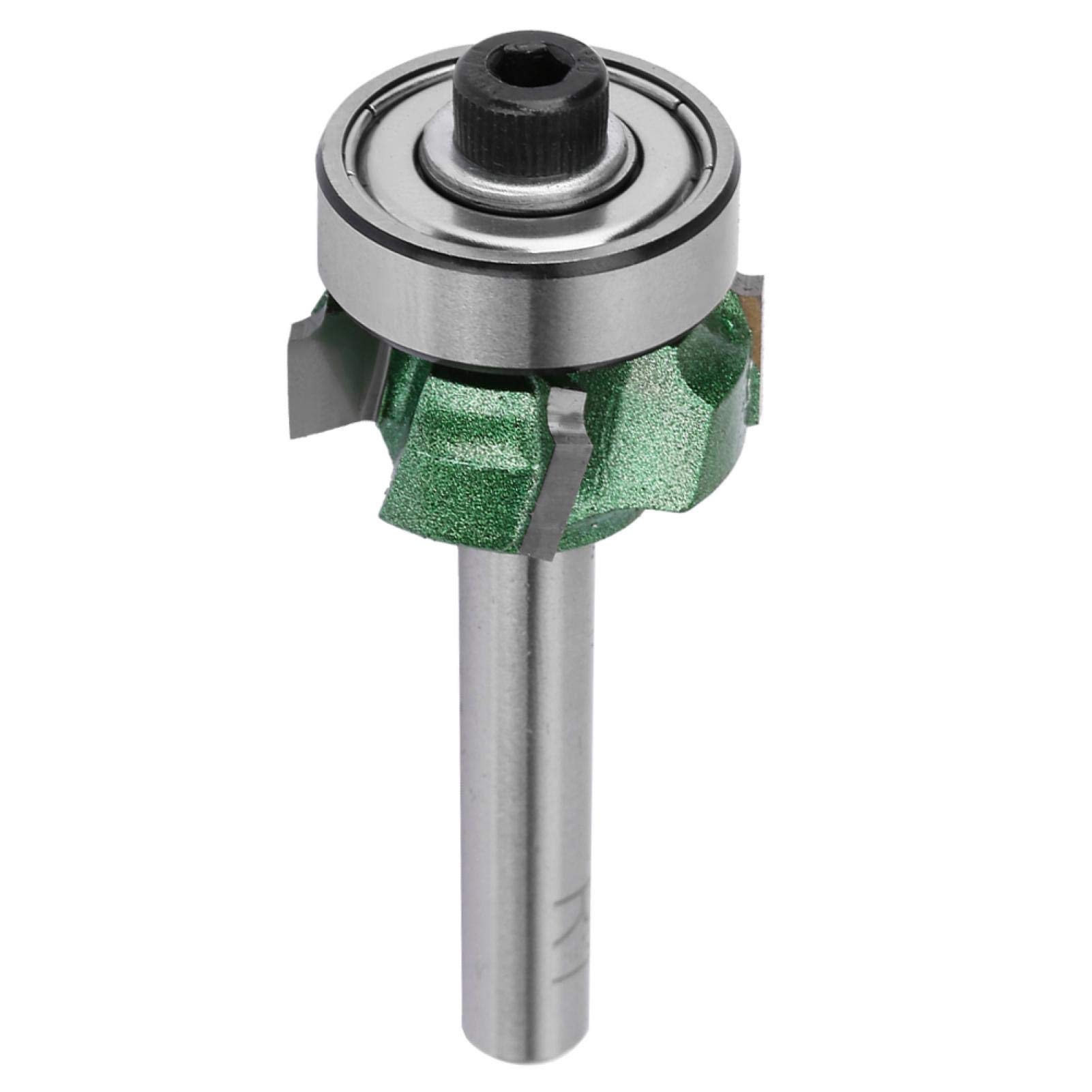 1/4 Inch Shank Round Over Edge Forming Router Bit, Round Edge Trimmer Bit R1/R2/R3 Woodworking Milling Cutter 4 Teeth Trimming Cutter(R1)