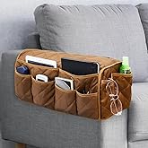 Benuomi Sofa Armrest Organizer – Waterproof Caddy With 14 Pockets For Remotes, IPad, Books, Magazines