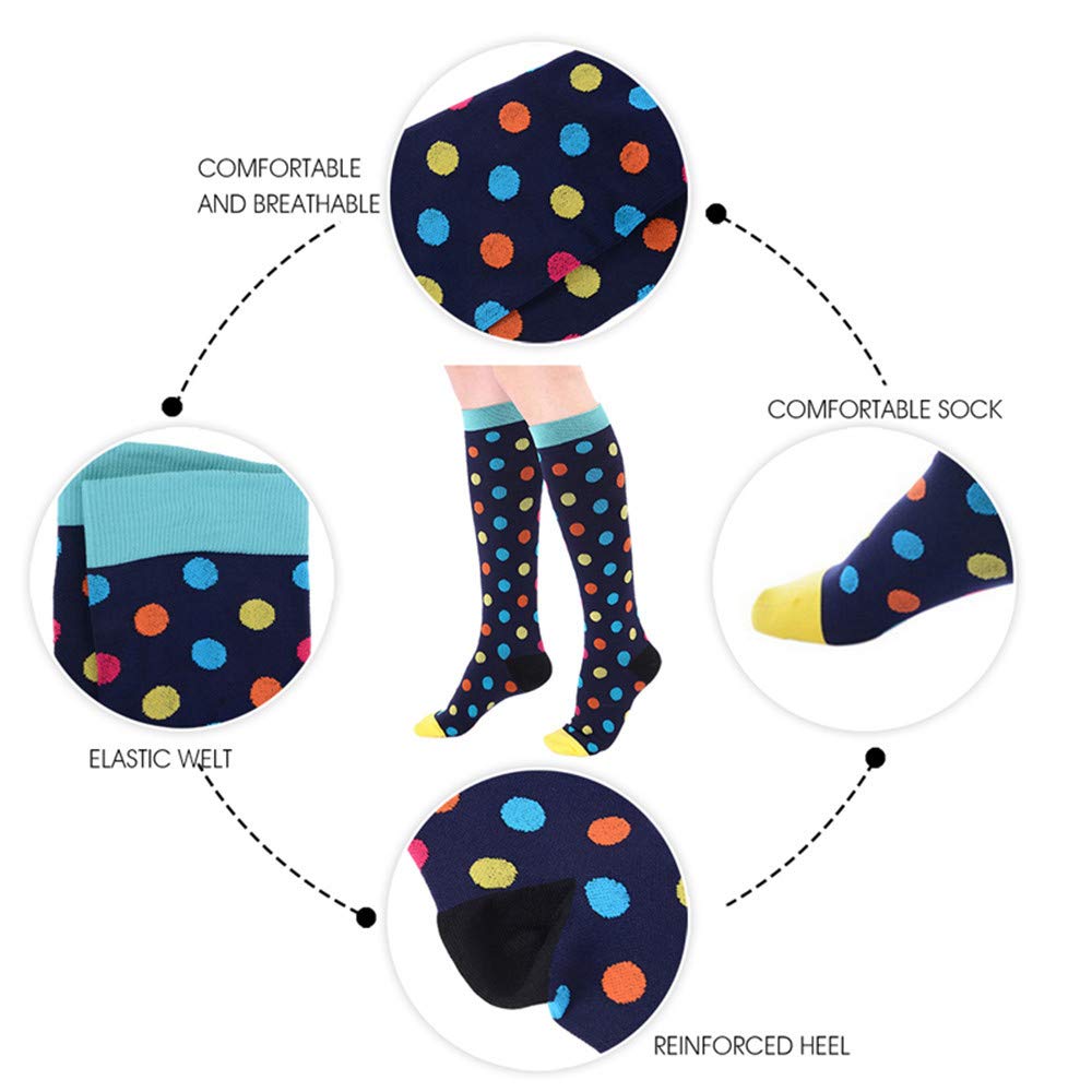 Puimentiua 3 Pairs Compression Socks for Women Athletic Fit for Running, Nurses, Shin Splints, Flight Travel & Maternity Pregnancy - Boost Stamina, Circulation & Recovery UK 8.5-11