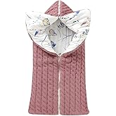 LLmoway Newborn Winter Sleeping Bag Baby Girl Warm Swaddle Blanket Soft Thick Knit Zipper Sleep Sack Stroller Wrap Rose Red