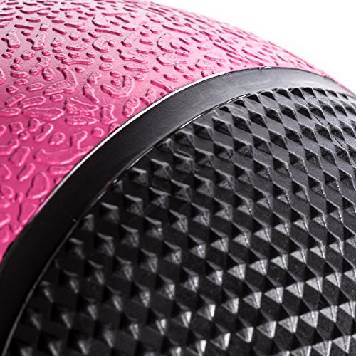 DYNAPRO Medicine Ball | Exercise Ball, Durable Rubber, Consistent Weight Distribution, Comfort Textured Grip for Strength Training (Pink- 6LB)