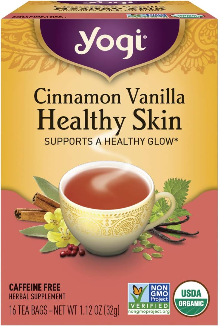 Yogi Tea, Cinnamon Vanilla Healthy Skin, 16 Count: Health & Personal Care