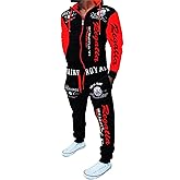 Riskrole Men’s Hoodie Tracksuit Set 2 Pieces Casual Athletic Warm Sweatsuits Zip up Outfits