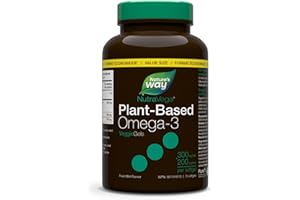 Nature's Way NutraVege Plant-Based Omega-3 VeggieGels – Vegan-Friendly Omega-3 Supplement with 300mg DHA + 150mg EPA – Fresh 