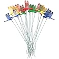 yueton 20pcs Garden Yard Planter Colorful Whimsical Dragonfly Lawn Stakes Garden Ornaments & Patio Decoration