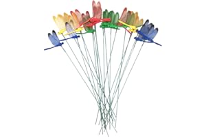 yueton 20pcs Garden Yard Planter Colorful Whimsical Dragonfly Lawn Stakes Garden Ornaments & Patio Decoration