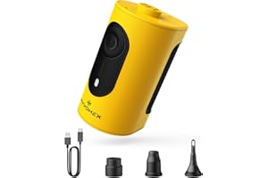 HYVOHEX Portable Air Pump for Inflatables, 4000mAh Ultra Fast Air Mattress Pump with Advanced Heat Dissipation, 3 Nozzles Electric Air Pump Inflate Deflate for Sleeping Pads, Pool Floats, Vacuum Storage Bag
