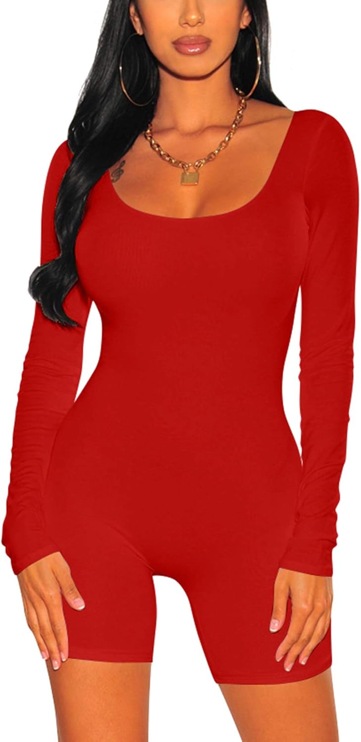 red bodycon romper